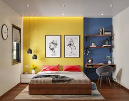 YELLOW AND BLUE UBER ROOM